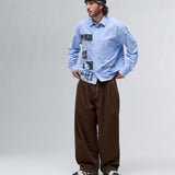 SONA PLEATED PANTS - BROWN