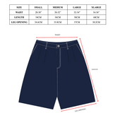 CHIFLEY PLEATED DENIM SHORTS