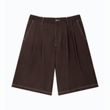 CHIFLEY PLEATED SHORTS - BROWN