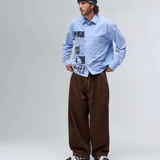 SONA PLEATED PANTS - BROWN